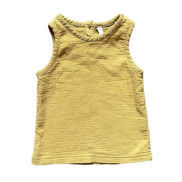 Quincy Mae Other - Quincy Mae 2-3y Organic Cotton Muslin Woven Mustard Tank Top
